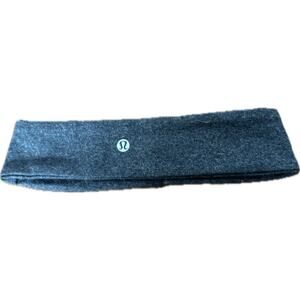 Lululemon Fly Away Tamer Headband Heathered Gray Black EUC One Size